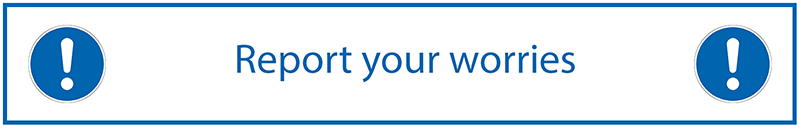 Button containing the text "Report your worries"